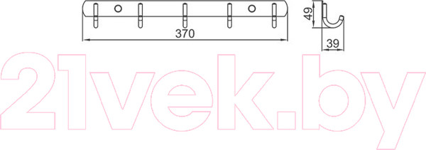 Изображение товара Планка для крючков Ledeme L70201B-5