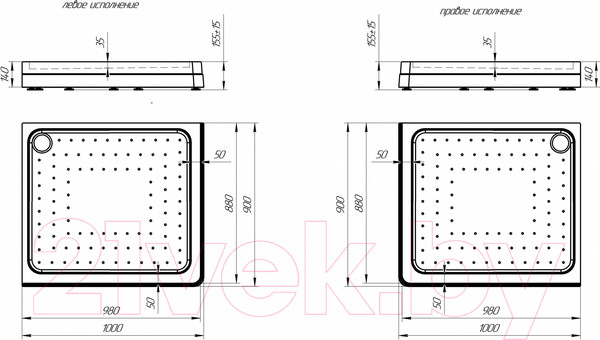 Изображение товара Душевой уголок Radomir 90x100 L / 1-03-6-1-0-1211 (прозрачное стекло)