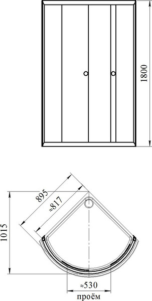 Изображение товара Душевой уголок Radomir 90 / 1-03-6-0-0-0010 (прозрачное стекло)