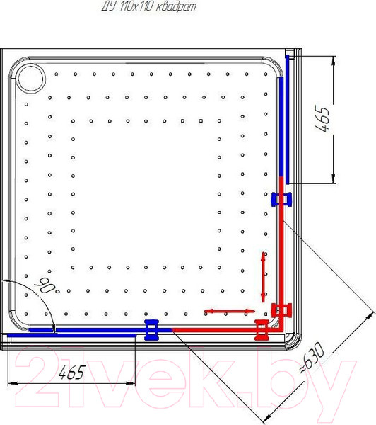 Изображение товара Душевой уголок Radomir 110 / 1-03-6-0-0-1200 (прозрачное стекло)