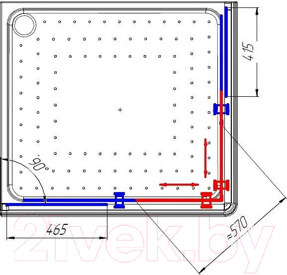 Изображение товара Душевой уголок Radomir 100x110 L / 1-03-6-1-0-1230 (прозрачное стекло)