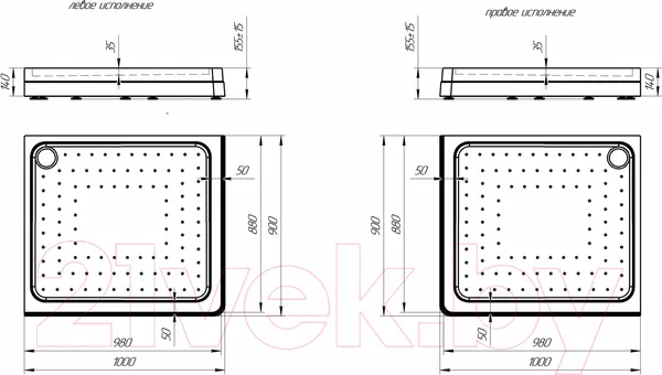 Изображение товара Душевой уголок Radomir 90x100 R / 1-03-6-2-0-1211 (матовое стекло)