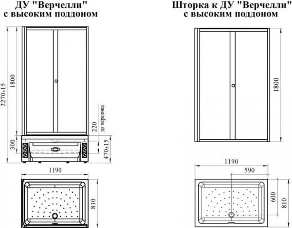 Изображение товара Душевой уголок Radomir Верчелли R / 1-03-6-2-0-0131 (матовое стекло)