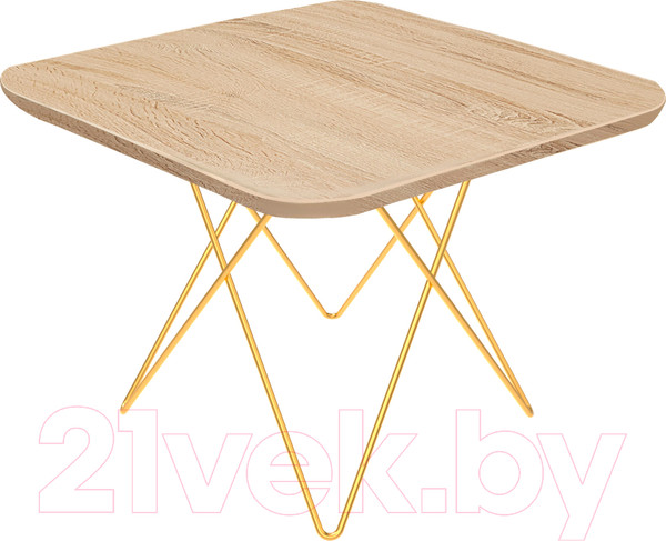Изображение товара Журнальный столик Sheffilton SHT-TU37/ЛДСП 60x60 (золото/дуб сонома)