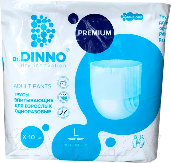 Изображение товара Трусы впитывающие для взрослых Dr.Dinno Premium L (10шт)