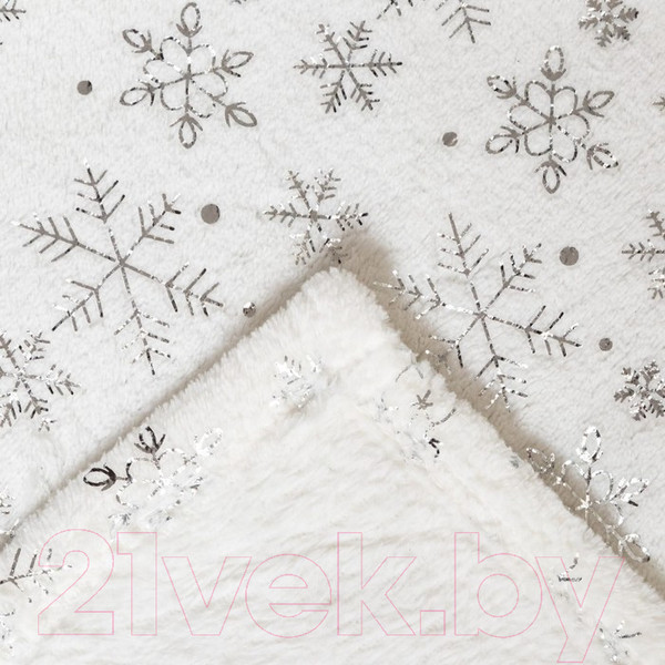 Изображение товара Плед Этель Серебряные снежинки / 7155689 (150х200, корал-флис)