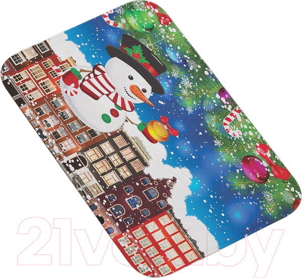Изображение товара Коврик для ванной JoyArty Новогодний снеговик / bath_20302