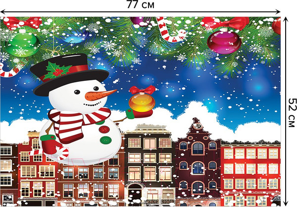 Изображение товара Коврик для ванной JoyArty Новогодний снеговик / bath_20302