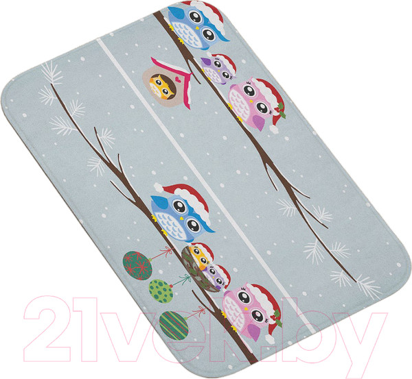 Изображение товара Коврик для ванной JoyArty Новогодние совы / bath_19400