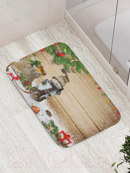 Изображение товара Коврик для ванной JoyArty Новогодний домовенок / bath_21436