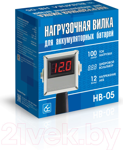 Изображение товара Тестер аккумуляторной батареи Орион HB-05 100А 12В / 2110