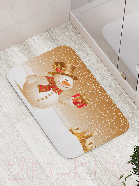 Изображение товара Коврик для ванной JoyArty Подарок снеговика / bath_4548