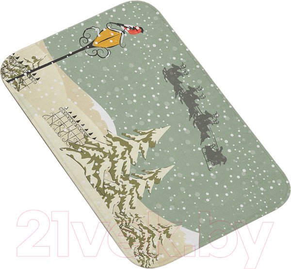 Изображение товара Коврик для ванной JoyArty Санта в пути / bath_5528