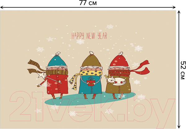 Изображение товара Коврик для ванной JoyArty Новогодняя прогулка / bath_290622