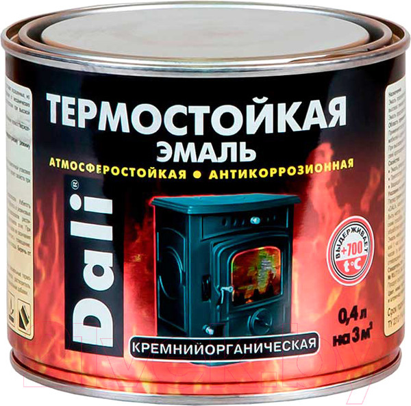 Изображение товара Эмаль DALI Термостойкая (400мл, черный)