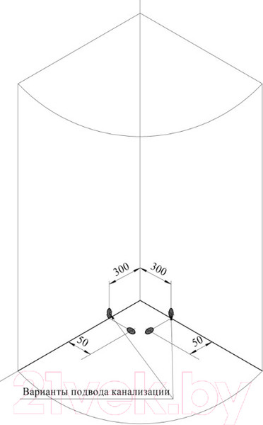 Изображение товара Душевой уголок Radomir 100 / 1-09-1-0-0-0031 (матовое стекло)