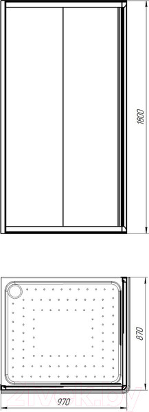 Изображение товара Душевой уголок Radomir 90x100 / 1-09-1-0-0-1211 (матовое стекло)