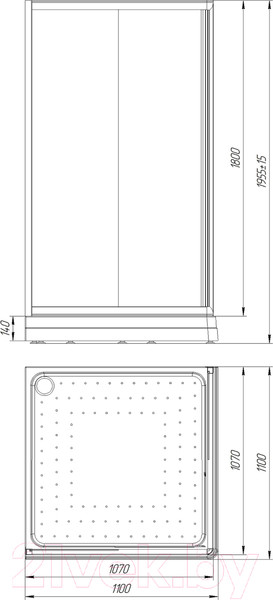 Изображение товара Душевой уголок Radomir 110 / 1-09-1-0-0-1201 (матовое стекло)