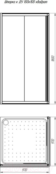 Изображение товара Душевой уголок Radomir 100 / 1-09-1-0-0-1190 (прозрачное стекло)