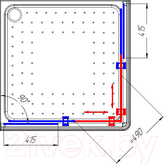 Изображение товара Душевой уголок Radomir 100 / 1-09-1-0-0-1190 (прозрачное стекло)