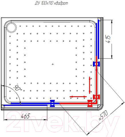 Изображение товара Душевой уголок Radomir 100x110 / 1-09-1-0-0-1230 (прозрачное стекло)