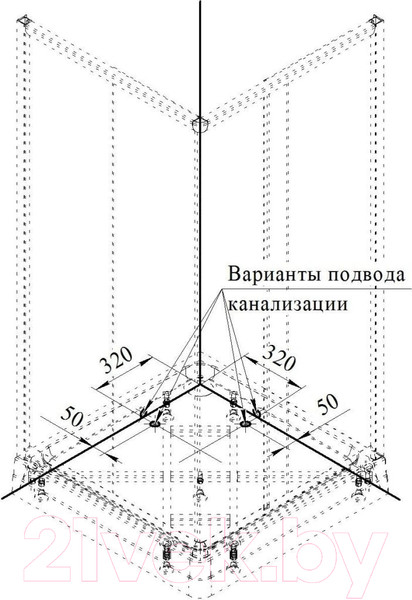 Изображение товара Душевой уголок Radomir 110 / 1-09-1-0-0-1200 (прозрачное стекло)