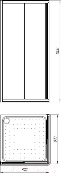 Изображение товара Душевой уголок Radomir 90 / 1-09-1-0-0-1180 (прозрачное стекло)