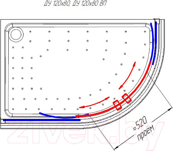 Изображение товара Душевой уголок Radomir 120x80 / 1-09-1-0-0-0080 (прозрачное стекло)