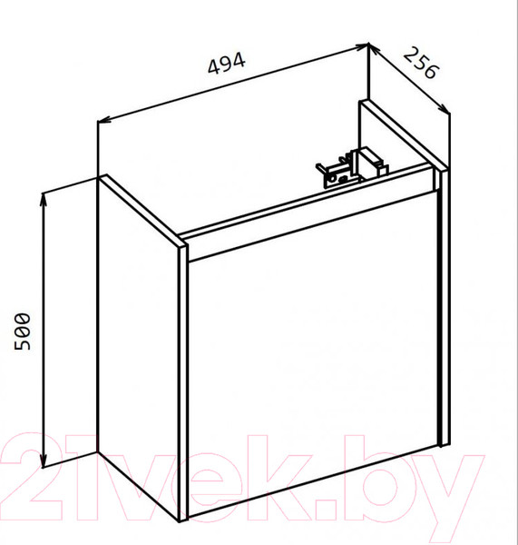 Изображение товара Тумба под умывальник BelBagno KRAFT MINI-500/260-1A-SO-RNN-R