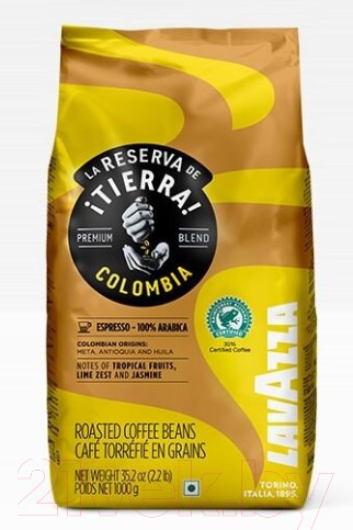 Изображение товара Кофе в зернах Lavazza La Reserva de Tierra Colombia Espresso 100% Arabica (1кг)