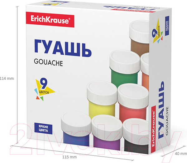 Изображение товара Гуашь Erich Krause Basic / 53729 (9цв)