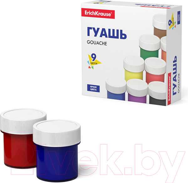 Изображение товара Гуашь Erich Krause Basic / 53729 (9цв)