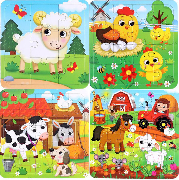Изображение товара Набор пазлов Puzzle Time Ферма 4 в 1 / 4613175