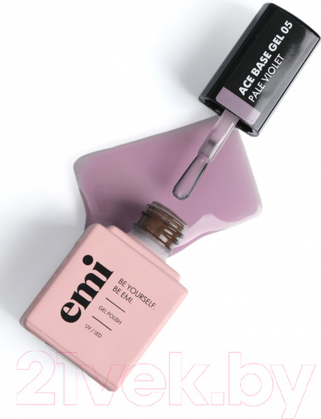 Изображение товара База для гель-лака E.Mi E.MiLac Ace Base Gel №05 Pale Violet (9мл)