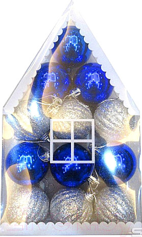 Изображение товара Набор шаров новогодних Волшебная страна Домик / 007656 (12шт)