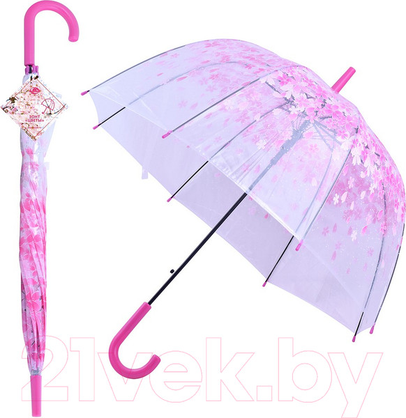 Изображение товара Зонт-трость Мультидом Цветы / FX24-13 (полуавтомат)