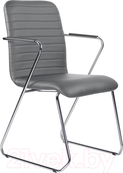 Изображение товара Стул офисный Brabix Visit CF-101 / 532561 (хром/экокожа темно-серая)
