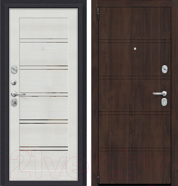 Изображение товара Входная дверь el'Porta Porta R-3 8.П28 98x205 (левая, Almon 28/Bianco Veralinga MG/Лунный камень)