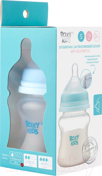 Изображение товара Бутылочка для кормления Roxy-Kids Медленный поток 0+ / RBTL-001 (120мл)