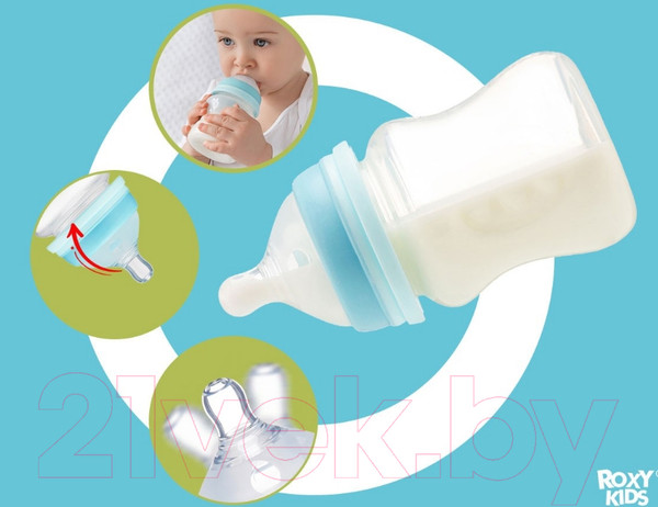 Изображение товара Набор сосок Roxy-Kids Для бутылочек средний поток 3мес+ / RBTL-002-M  (2шт)