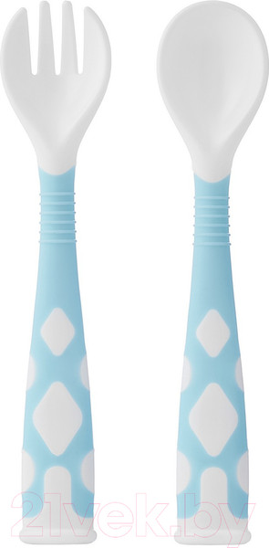 Изображение товара Набор столовых приборов для кормления Roxy-Kids Ложка и вилка / RFD-002-B (голубой)