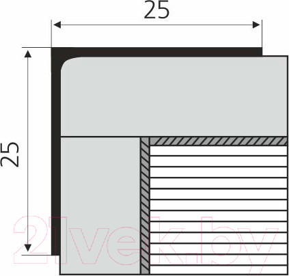 Изображение товара Профиль декоративный Лука Уголок УП 09-27.2700.501л 2700x25x25 (серебристый)