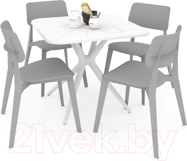 Изображение товара Обеденная группа Sheffilton SHT-DS162 (белый/серый)
