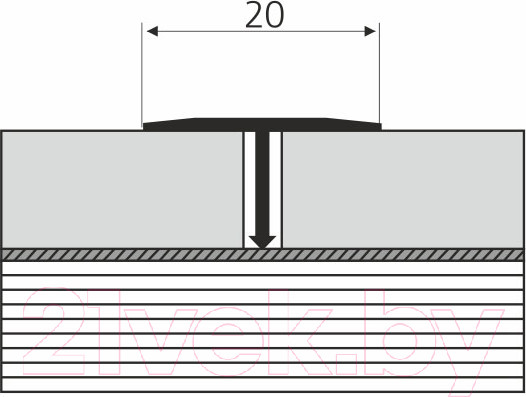 Изображение товара Профиль декоративный Лука Стыковочный T-образный ЛС 10.2700.01л 2700x20 (серебристый)