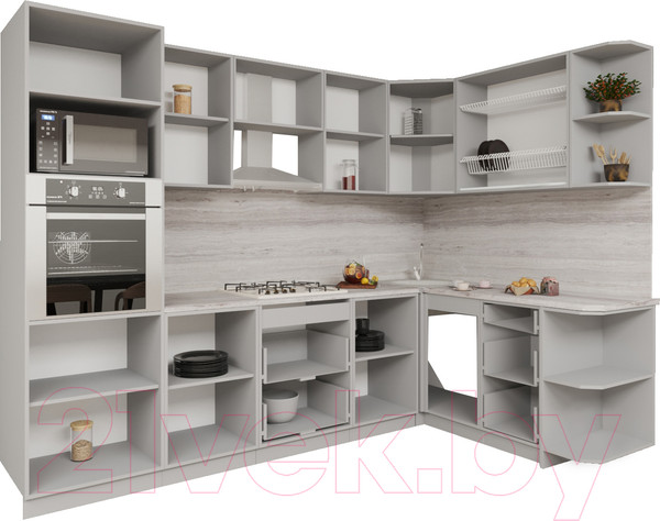 Изображение товара Кухонный гарнитур Интерлиния Мила Gloss 1.68x2.8 правая (капучино)