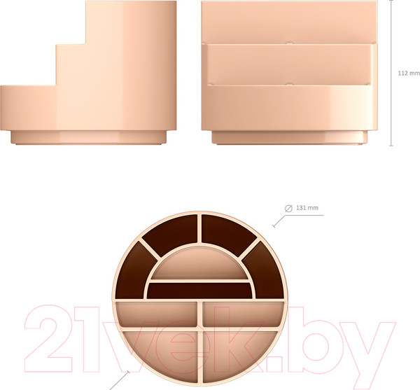 Изображение товара Органайзер настольный Erich Krause Mini Burger Powder / 55773 (розовый)