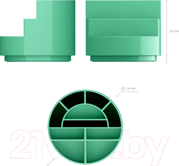 Изображение товара Органайзер настольный Erich Krause Mini Burger Powder / 55776 (оливковый)