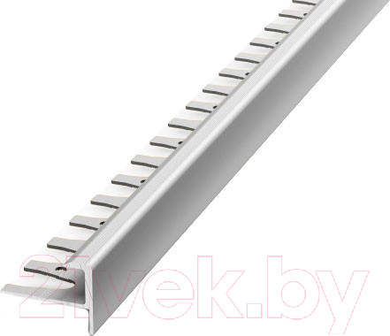 Изображение товара Профиль декоративный Лука Для ступеней F-образный гнущийся ПУ 13-1.2700.01л 2700x8x10 (серебристый)