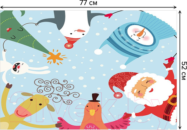 Изображение товара Коврик для ванной JoyArty Веселый хоровод / bath_78074