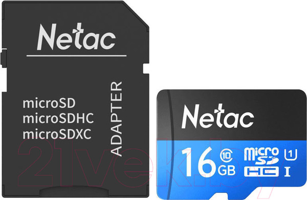 Изображение товара Карта памяти Netac MicroSD P500 Standard 16GB (NT02P500STN-016G-R)